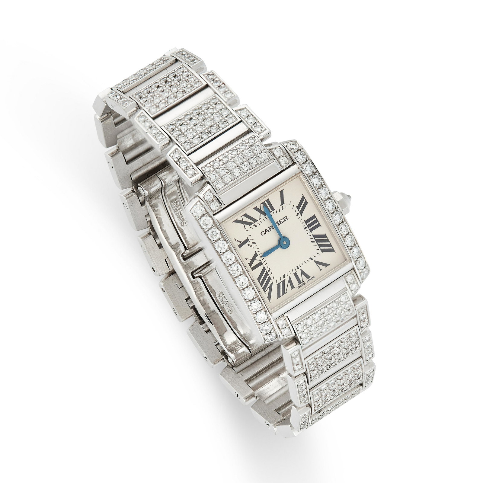 A DIAMOND TANK FRANCAISE WRIST WATCH, CARTIER in 18ct (1 of 1)