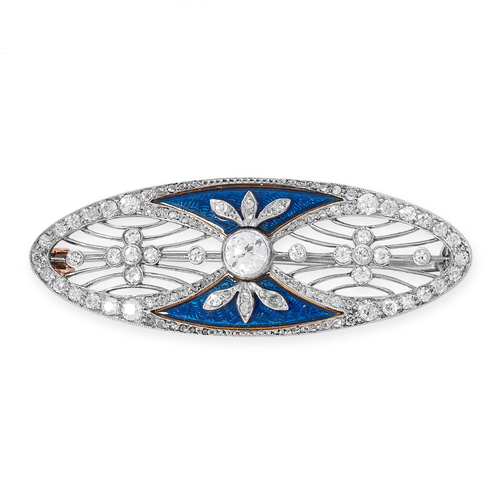 A DIAMOND AND ENAMEL BROOCH, EARLY 20TH CENTURY in (1 of 1)