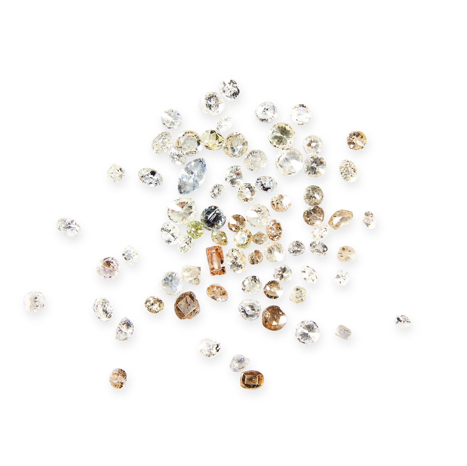 A MIXED LOT OF UNMOUNTED DIAMONDS various cuts, (1 of 1)