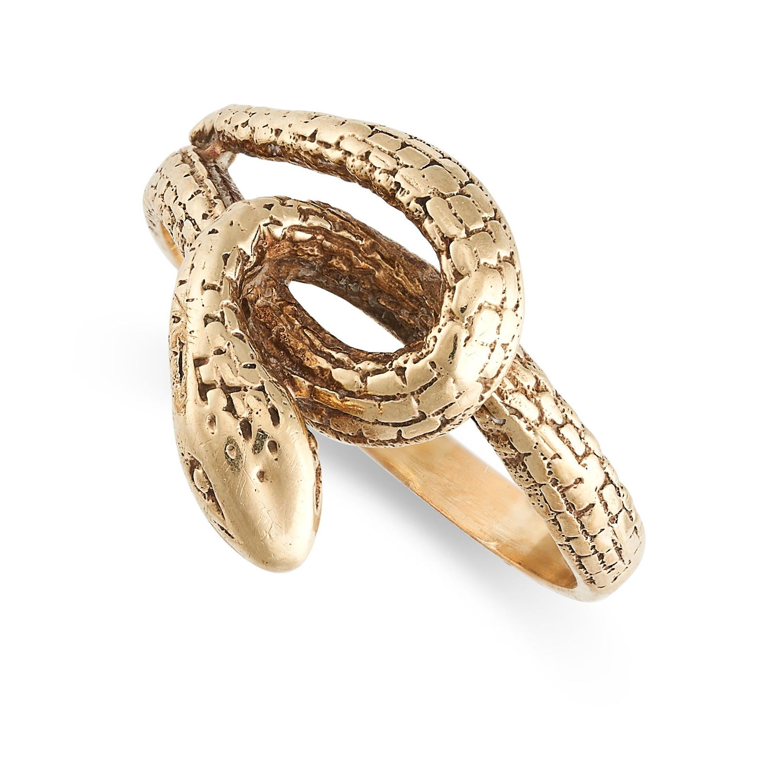 AN ENGRAVED SNAKE RING   British hallmarks for 9ct gold (1 of 2)