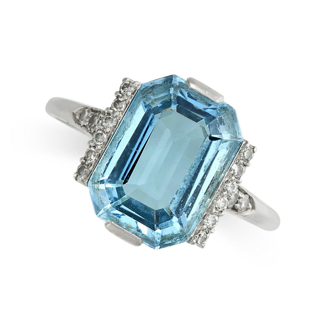 NO RESERVE - AN ART DECO AQUAMARINE AND DIAMOND DRESS (1 of 1)