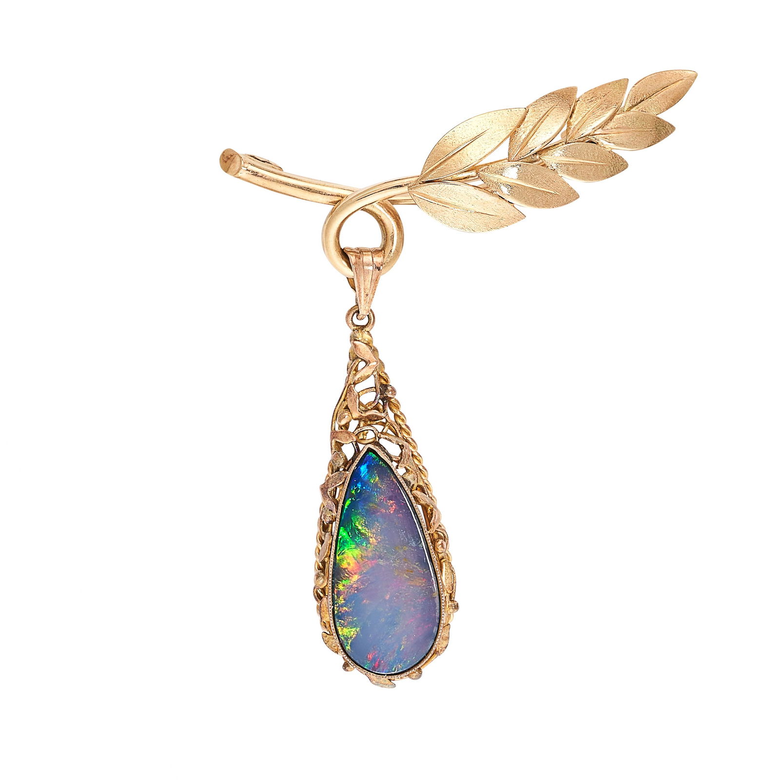 A VINTAGE OPAL BROOCH, 1977   Made in 9 carat yellow (1 of 1)