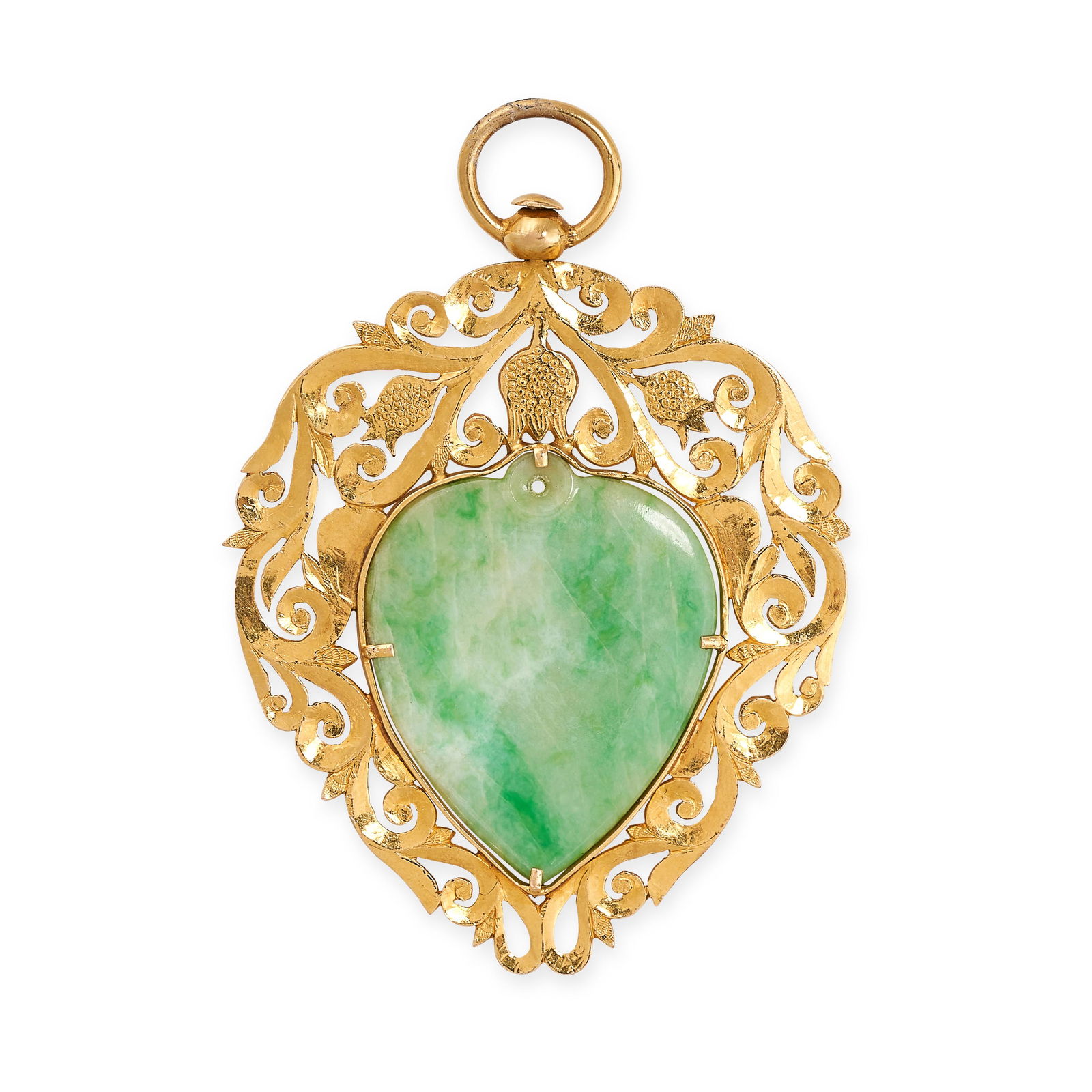 A VINTAGE JADEITE JADE HEART PENDANT in high carat (1 of 1)