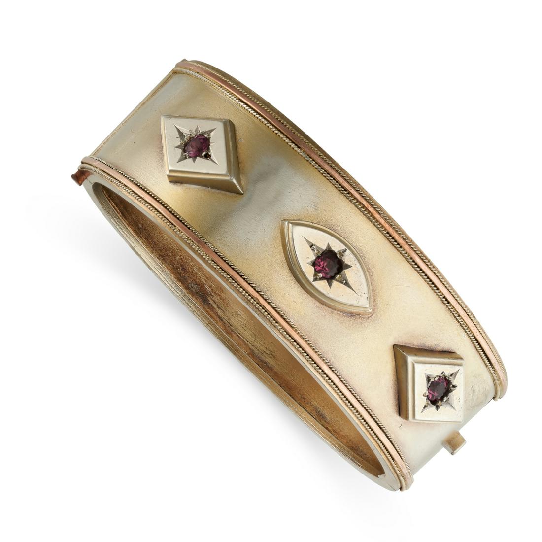 AN ANTIQUE VICTORIAN GEMSET CUFF BANGLE, 1876 in (1 of 1)