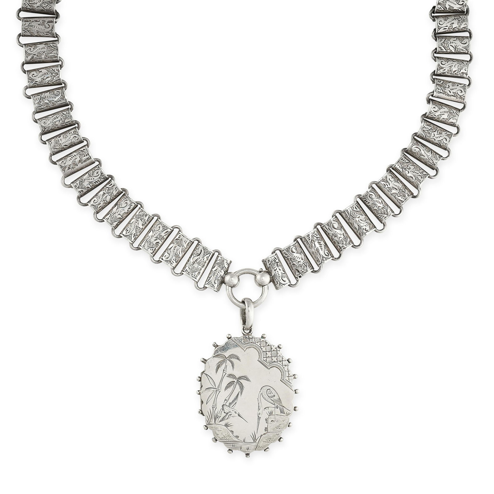 AN AESTHETIC MOVEMENT MOURNING LOCKET PENDANT AND (1 of 1)