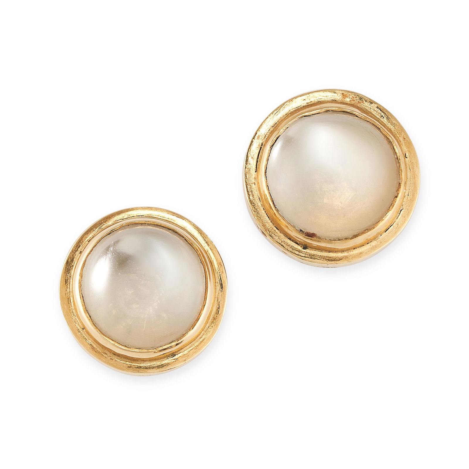 NO RESERVE - A PAIR OF MOONSTONE STUD EARRINGS set with (1 of 1)