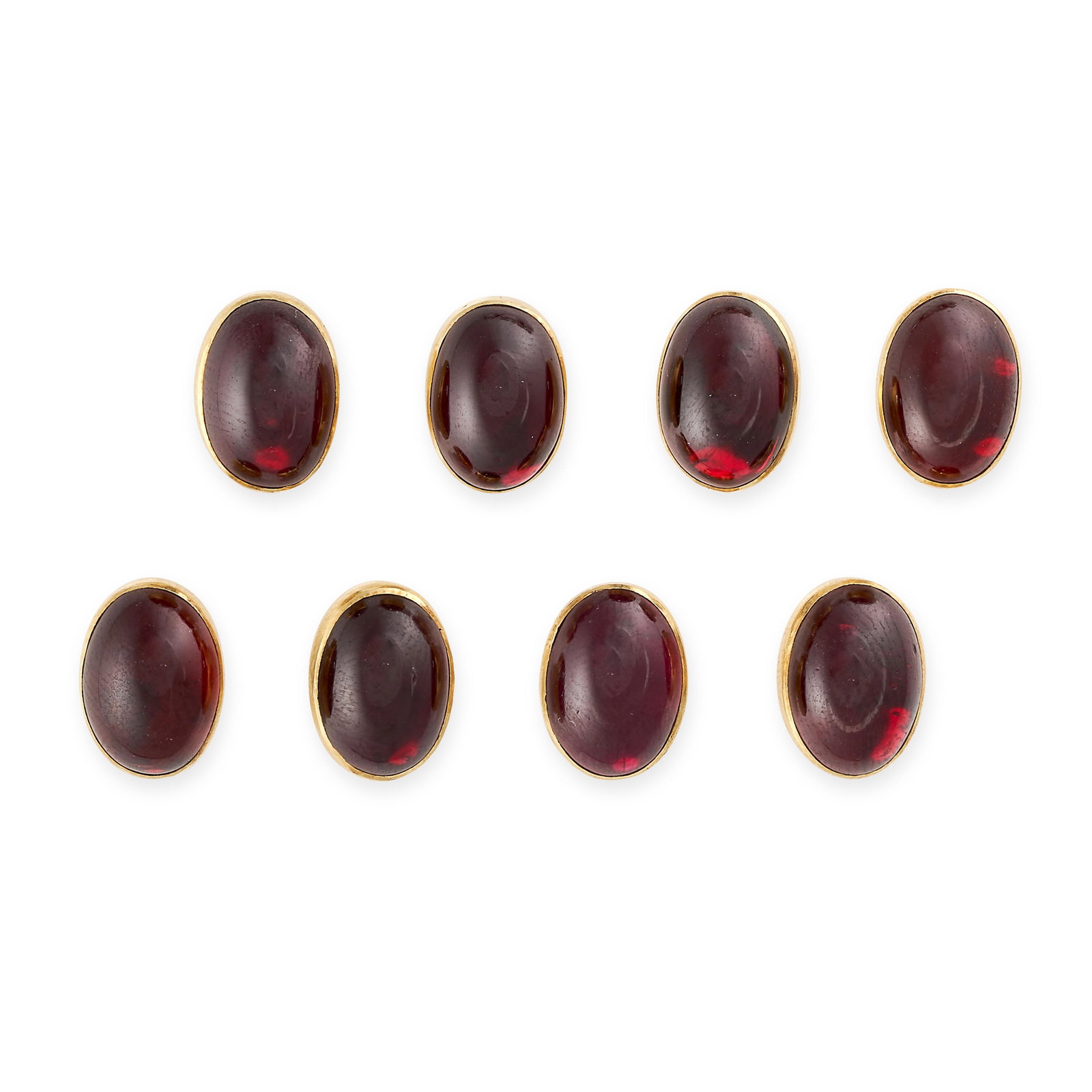 A MIXED LOT OF GARNET CUFFLINK FINDINGS in yellow gold, (1 of 1)