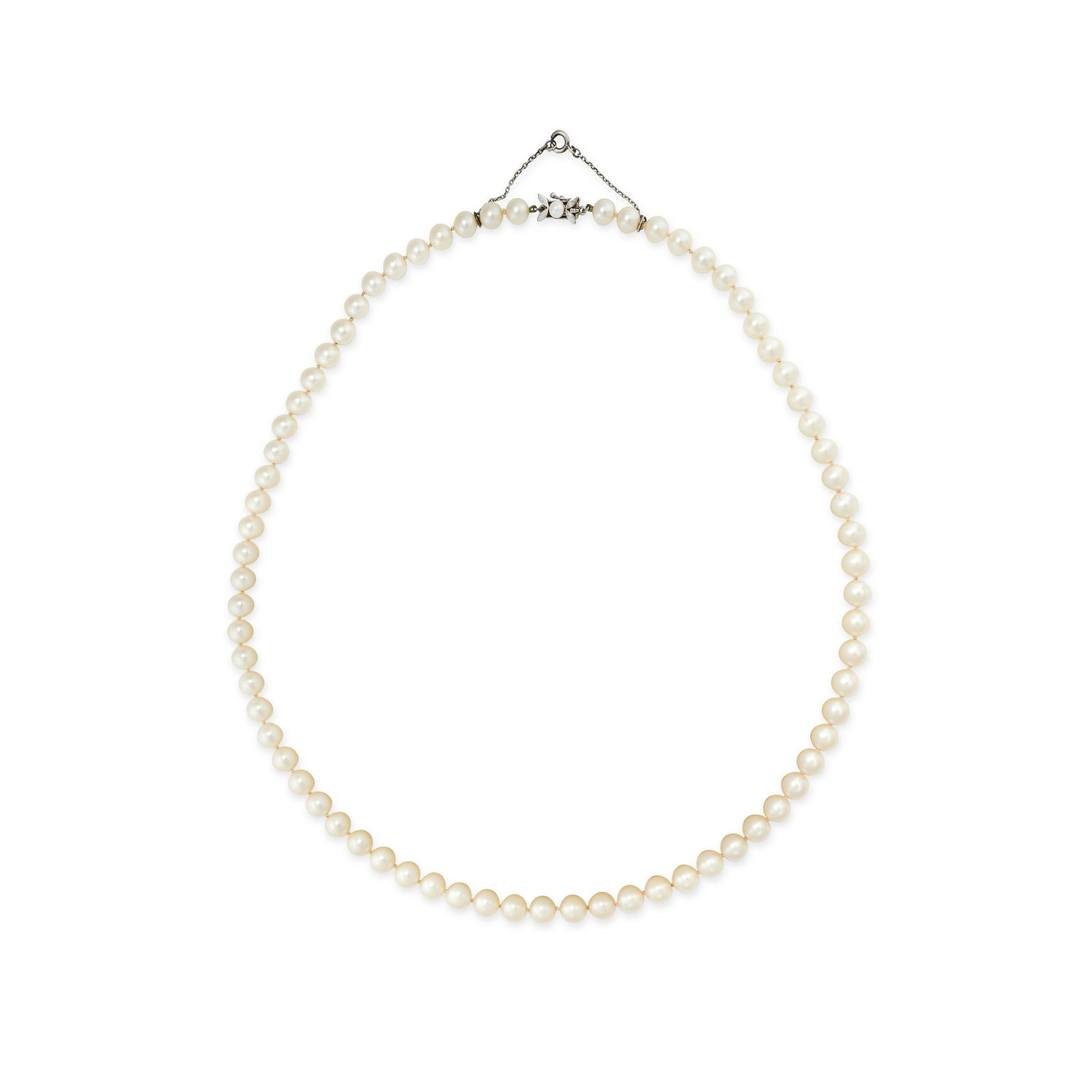 A PAIR OF PEARL NECKLACES each comprising of a single (1 of 2)