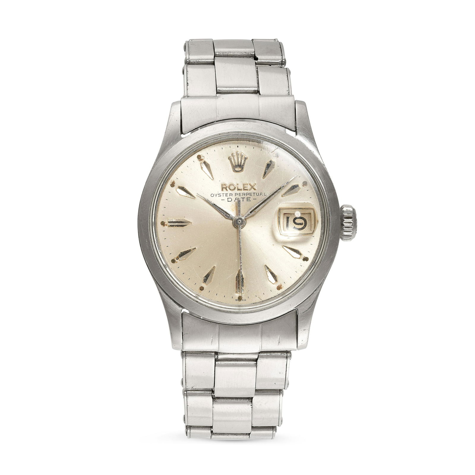 ROLEX, AN OYSTER PERPETUAL DATE WRISTWATCH, 1960S comprising a stainless steel case, date window to (1 of 1)