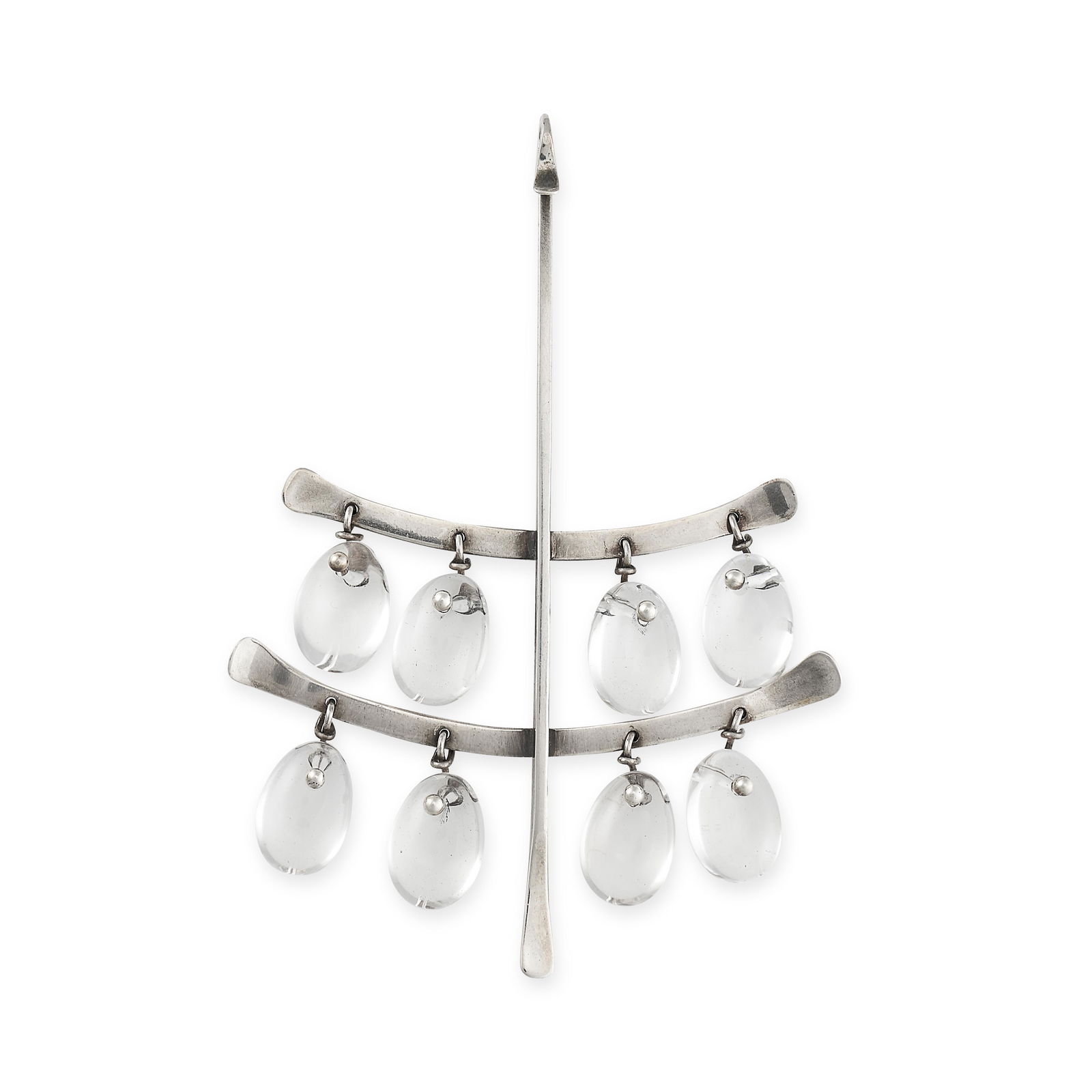 GEORG JENSEN, A ROCK CRYSTAL PENDANT in silver, designed by Vivianna Torun, design number 135, (1 of 1)