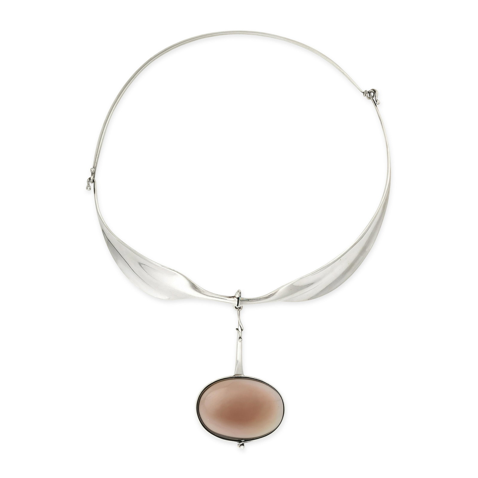 GEORG JENSEN, A GEMSET NECK RING in silver, designed by Viviana Torun, design number 242, the collar (1 of 1)