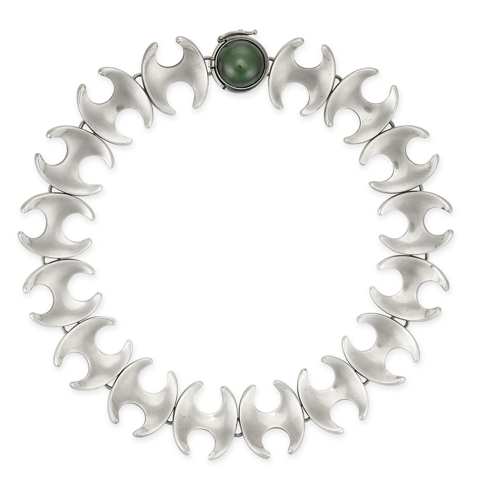 GEORG JENSEN, A MOSS AGATE NECKLACE in silver, designed by Henning Koppel, design number 130B, in (1 of 1)
