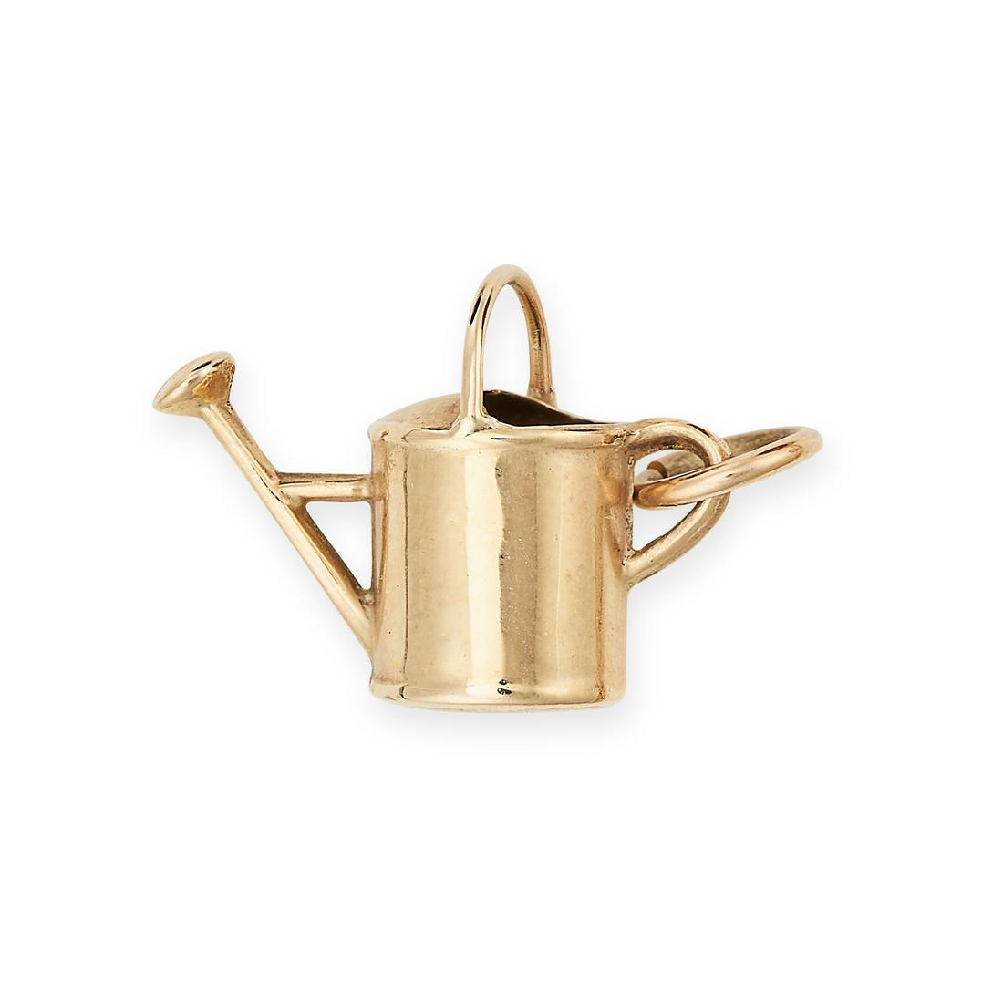 A VINTAGE WATERING CAN CHARM in 9ct yellow gold, designed as a watering can, British hallmarks for (1 of 1)