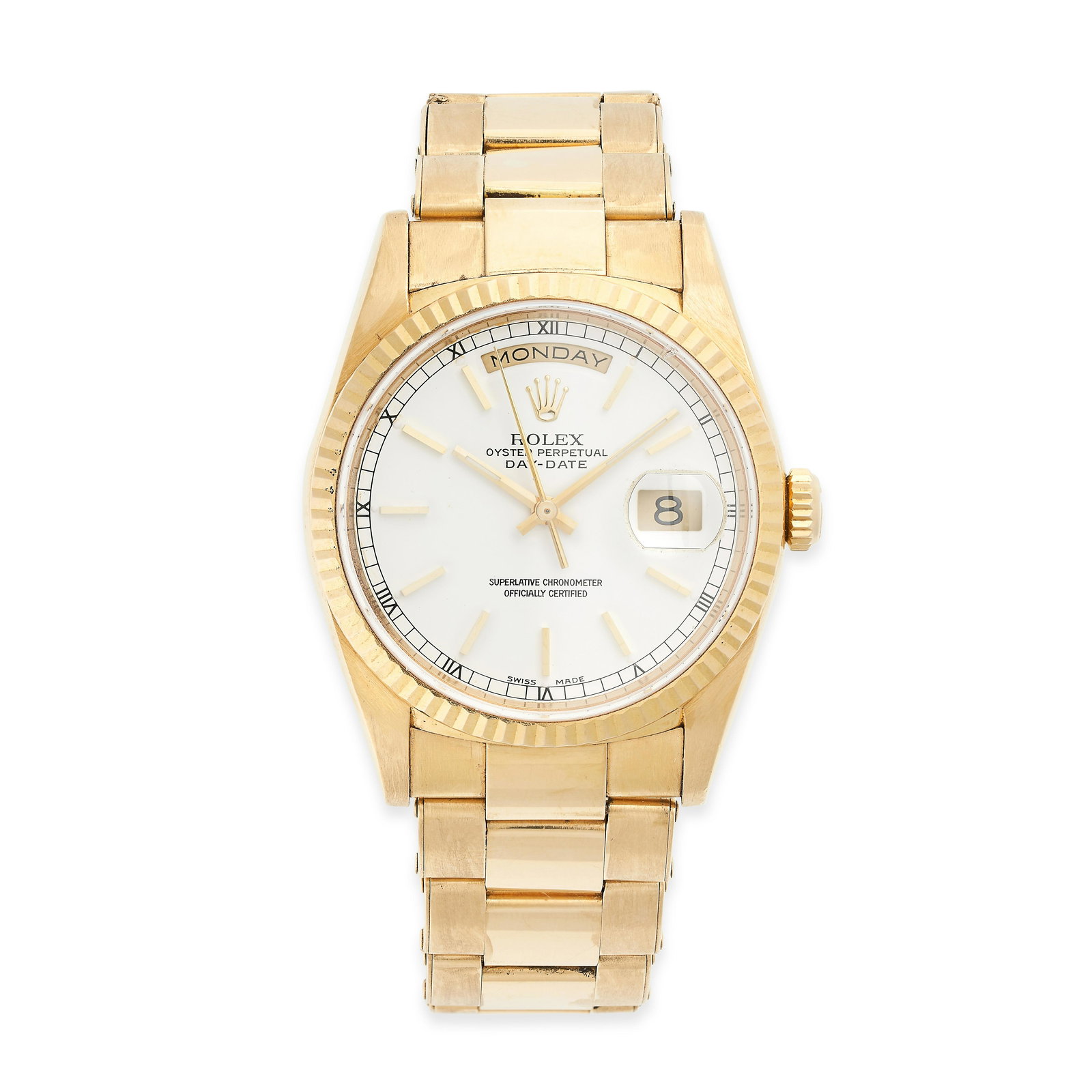 ROLEX, AN OYSTER PERPETUAL DAY-DATE WATCH, REF. 18238, 1995 in 18ct yellow gold, comprising a gold (1 of 4)