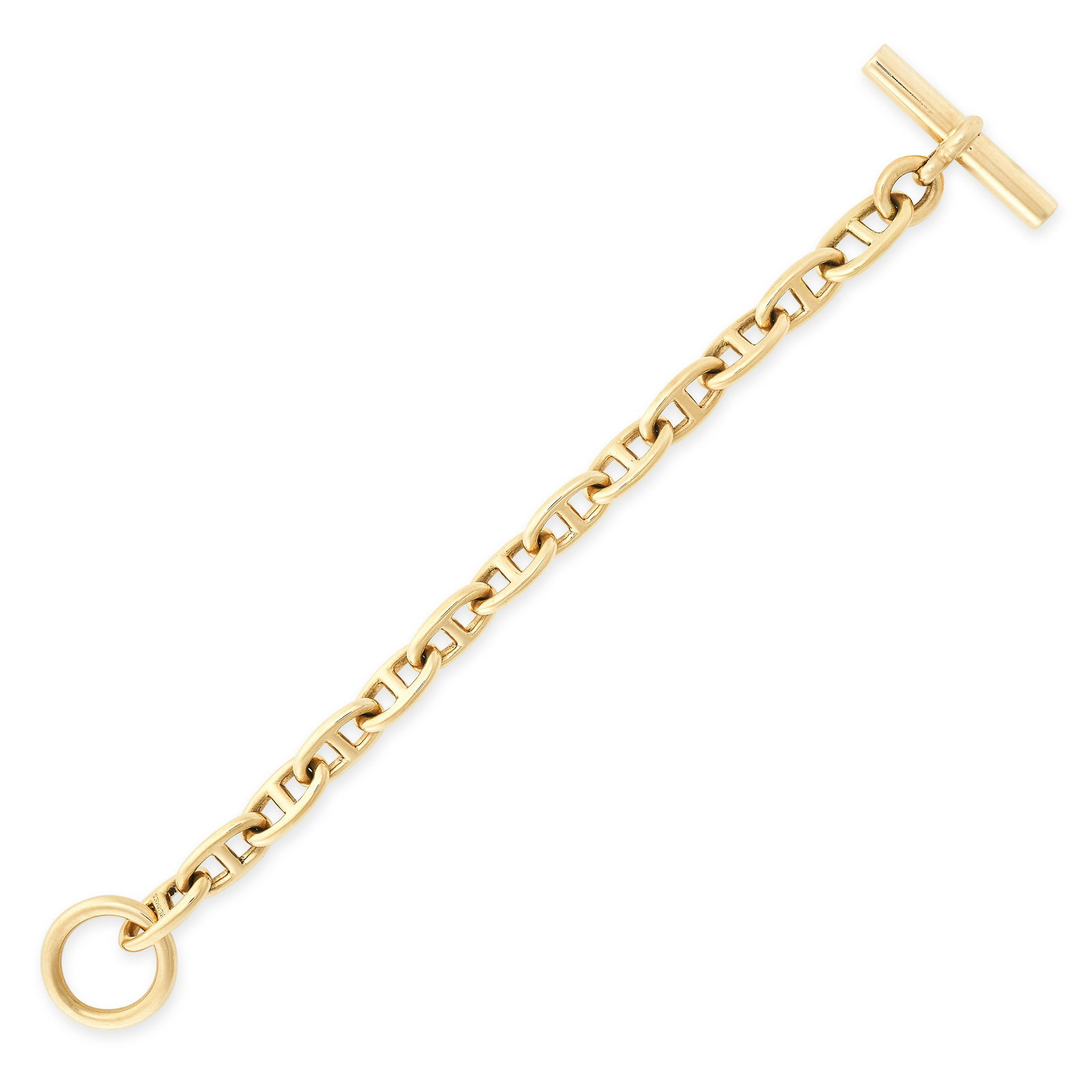 HERMES, A CHAINE D'ANCRE BRACELET in 18ct yellow gold, comprising a row of interlocking mariner (1 of 2)