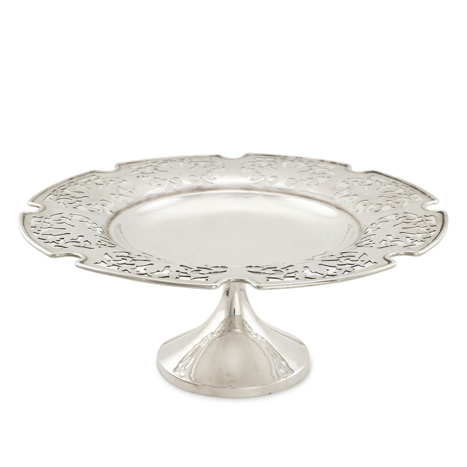 NO RESERVE - AN ANTIQUE GEORGE V STERLING SILVER COMPORT DISH / TAZZA, FENTON BROTHERS LTD, (1 of 1)