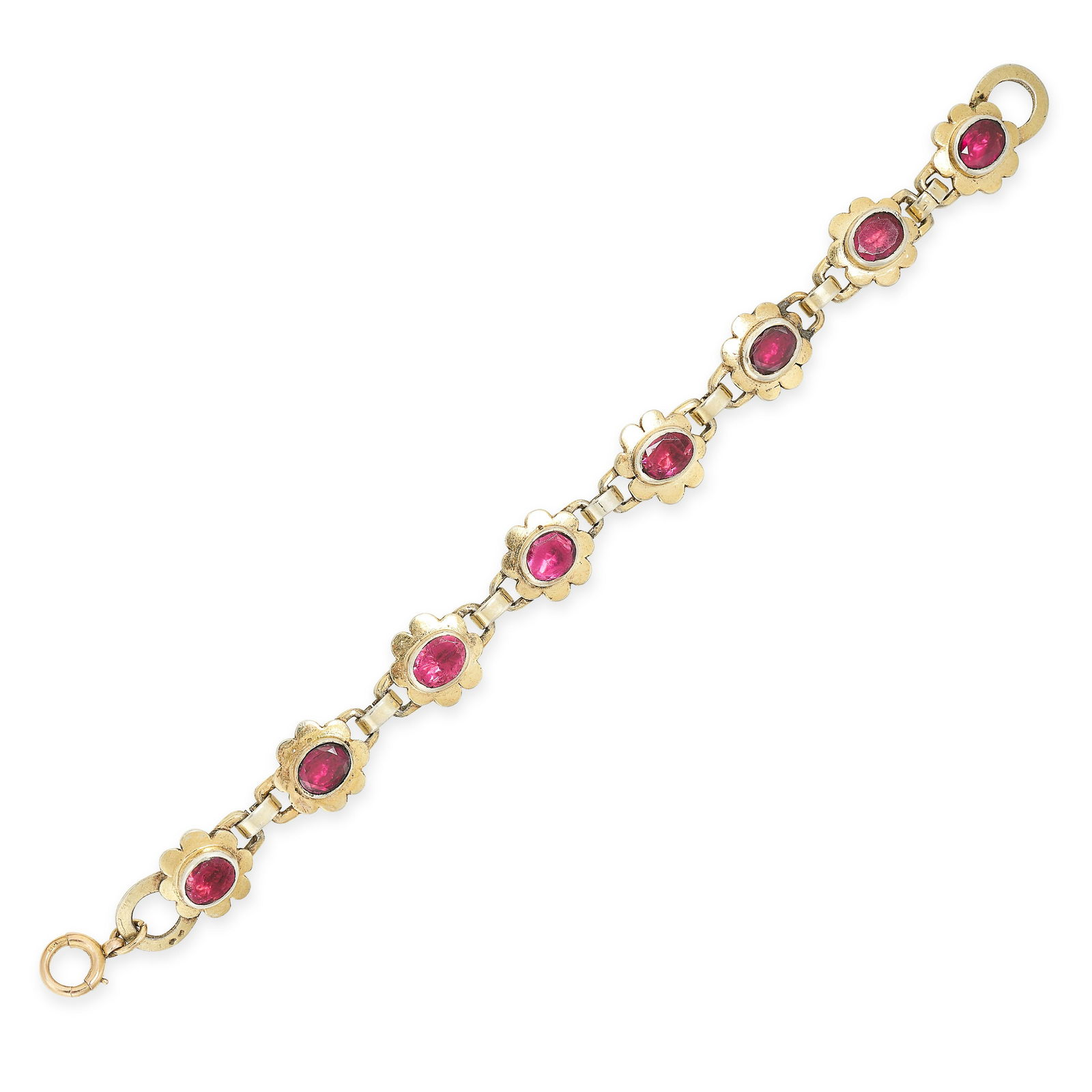 AN ANTIQUE FOILED PASTE BRACELET, 19TH CENTURY in silver, formed of a series of scalloped links set (1 of 1)