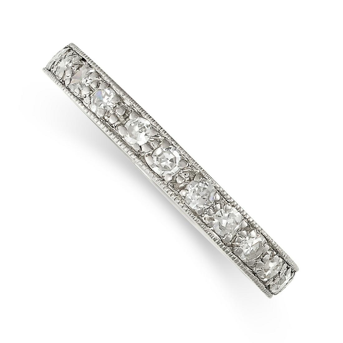 A DIAMOND ETERNITY RING the band set all around with a single row of round cut diamonds, the (1 of 1)