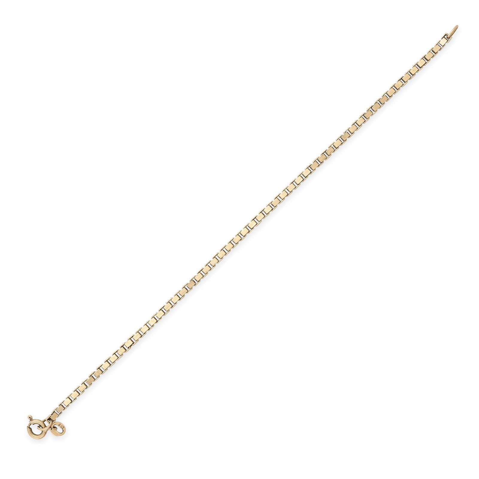 A VINTAGE GOLD BRACELET in 9ct yellow gold, comprising a box link chain, stamped 9KT, 17.0cm, 6.3g. (1 of 1)