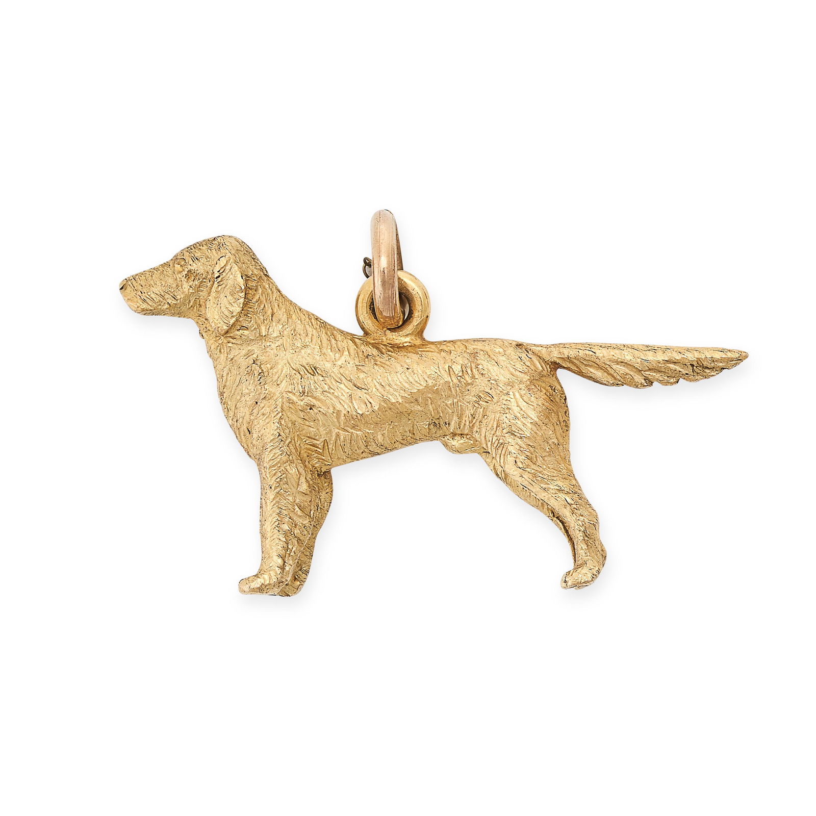 A VINTAGE GOLD DOG CHARM/PENDANT in 9ct yellow gold, designed as a Red Setter, full British (1 of 2)