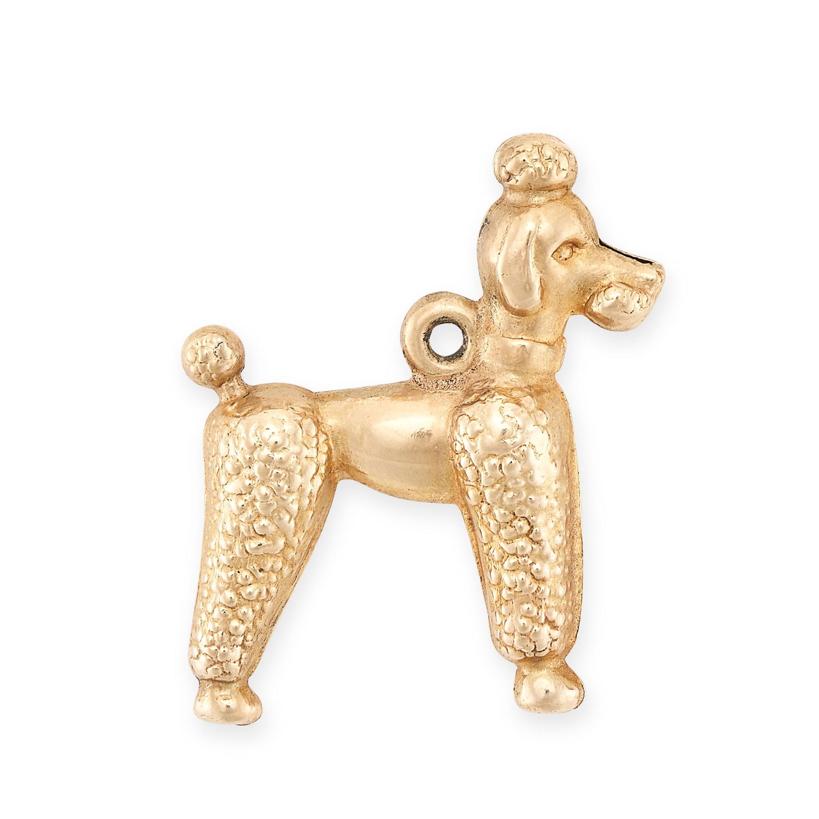 A VINTAGE GOLD FRENCH POODLE CHARM/PENDANT in 9ct yellow gold, designed as a French poodle dog, (1 of 1)
