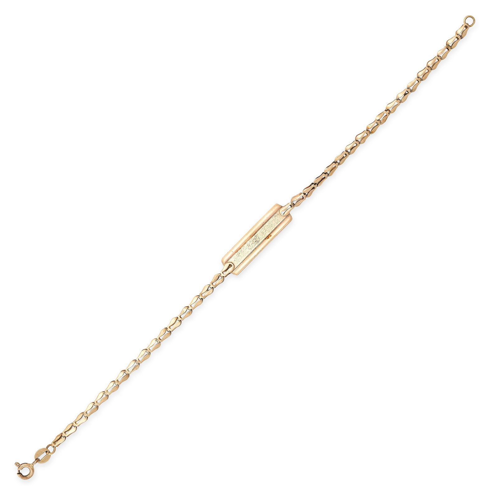 A VINTAGE GOLD BRACELET in 9ct yellow gold, the fancy link chain set with a central rectangular (1 of 1)
