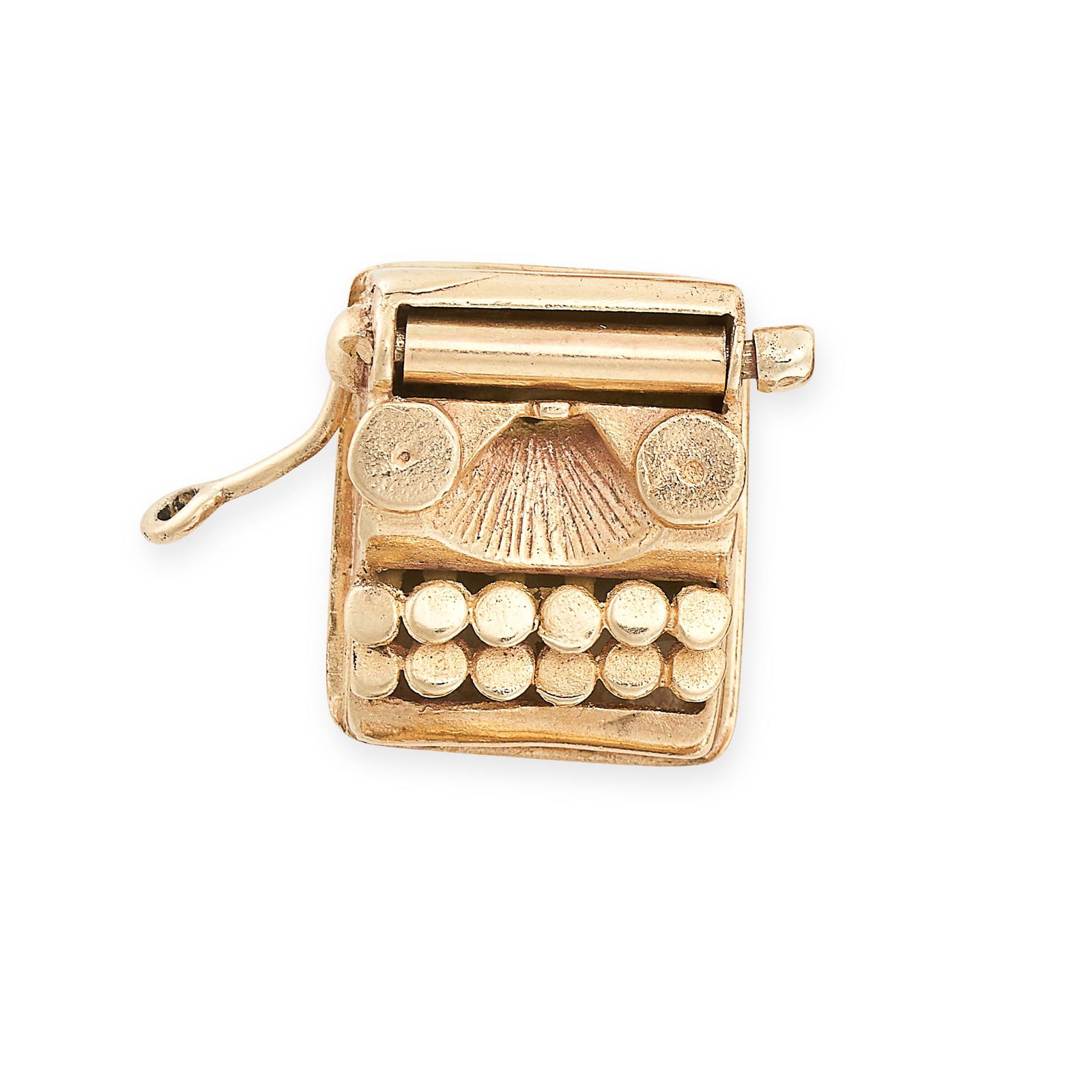 A VINTAGE TYPEWRITER CHARM/PENDANT in 9ct yellow gold, designed as a typewriter, full British (1 of 1)
