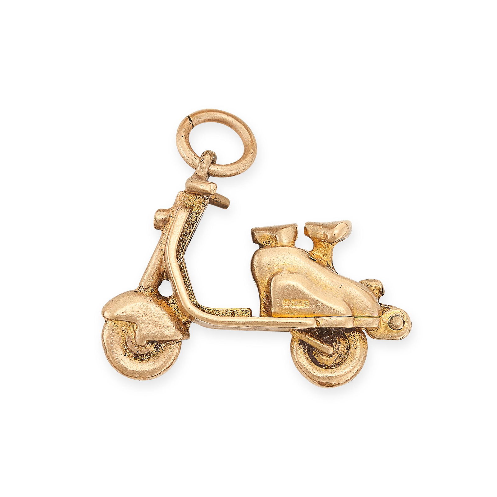 A VINTAGE GOLD VESPA MOTORCYCLE CHARM/PENDANT in 9ct yellow gold, designed as a Vespa motorcycle (1 of 1)