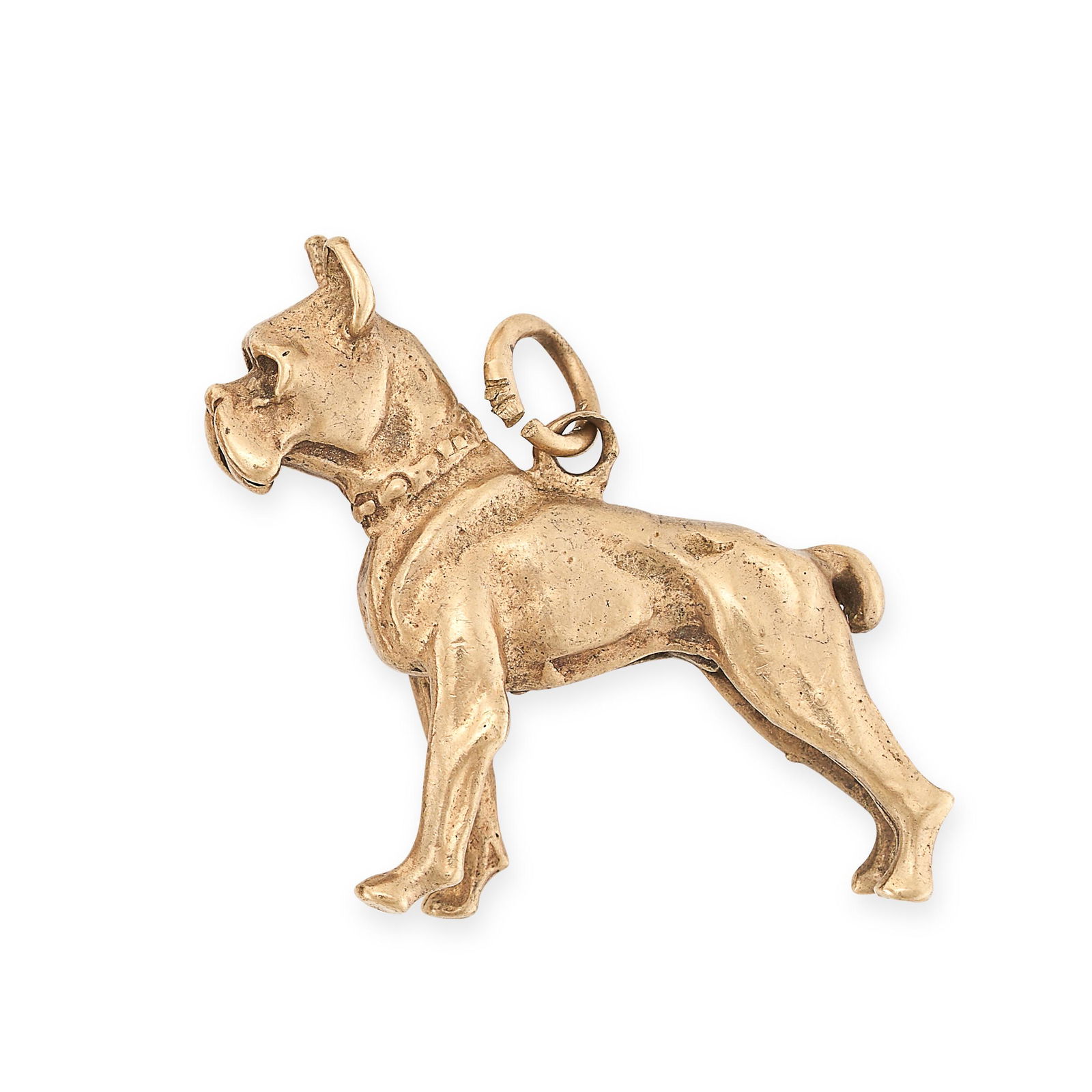 A VINTAGE BOXER CHARM/PENDANT in 9ct yellow gold, designed as a boxer, full British hallmarks for (1 of 1)
