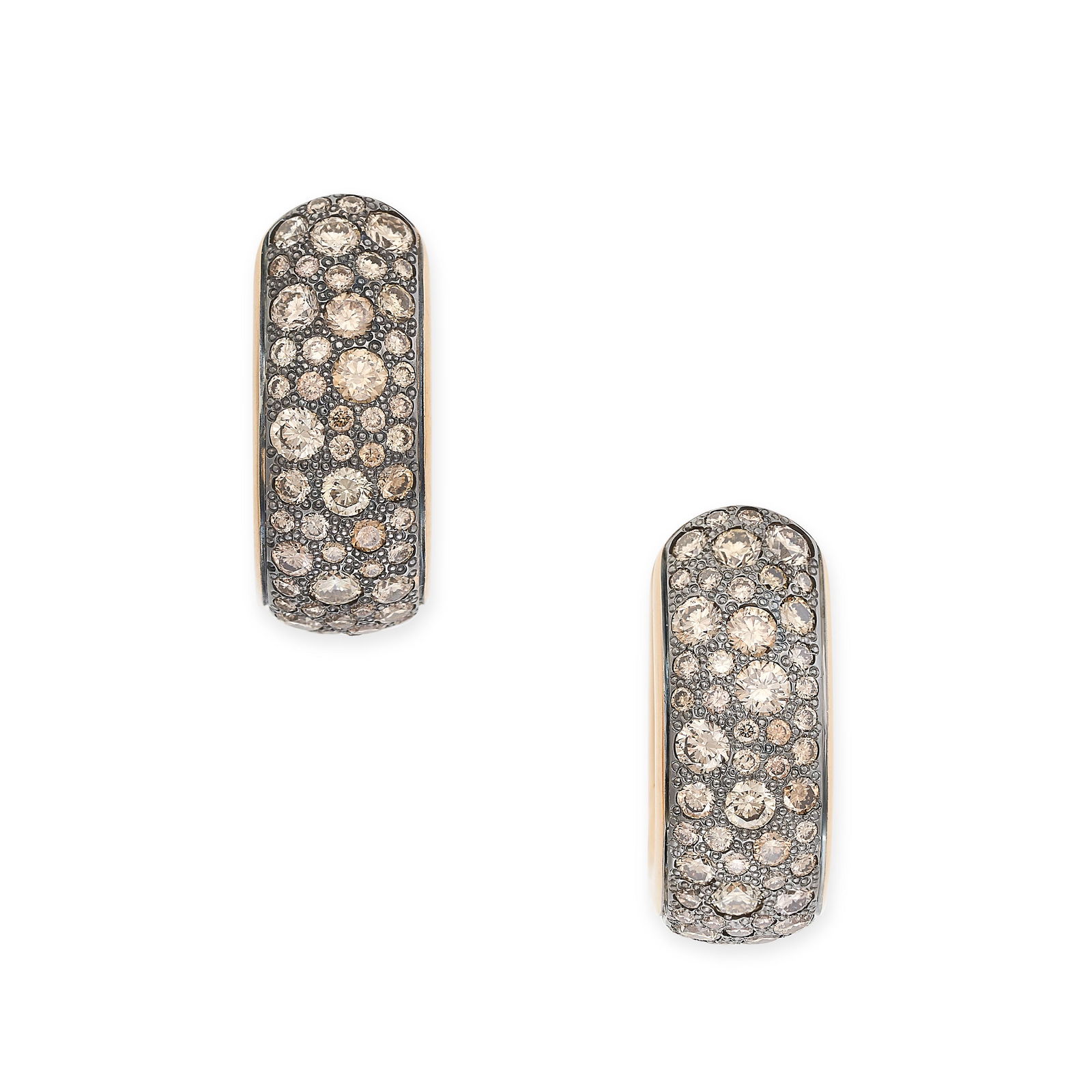 POMELLATO, A PAIR OF DIAMOND ICONICA BOLD EARRINGS in 18ct rose gold, pave set with round brilliant (1 of 2)