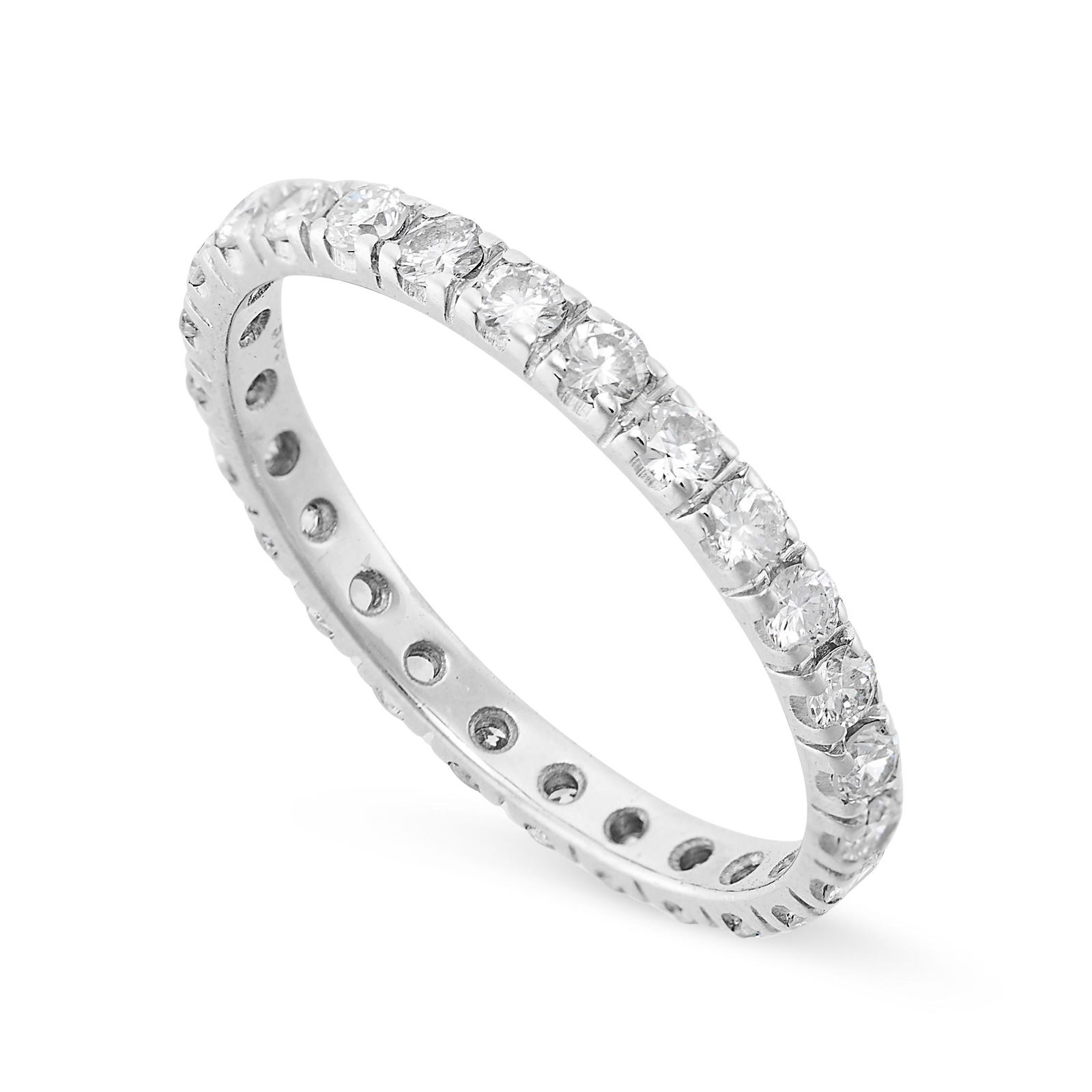 A DIAMOND ETERNITY RING in 14ct white gold, set all around with a single row of round brilliant cut (1 of 1)