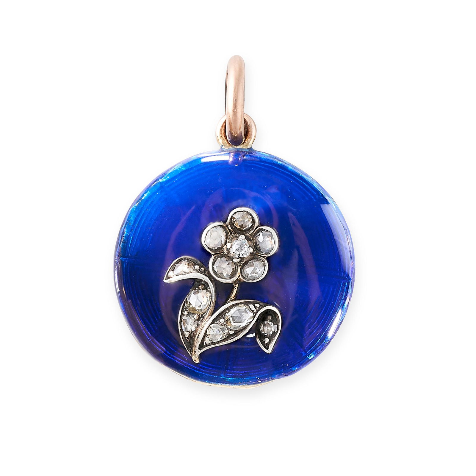 A FINE ANTIQUE DIAMOND LOCKET PENDANT, 19TH CENTURY in yellow gold and silver, the circular hinged (1 of 1)