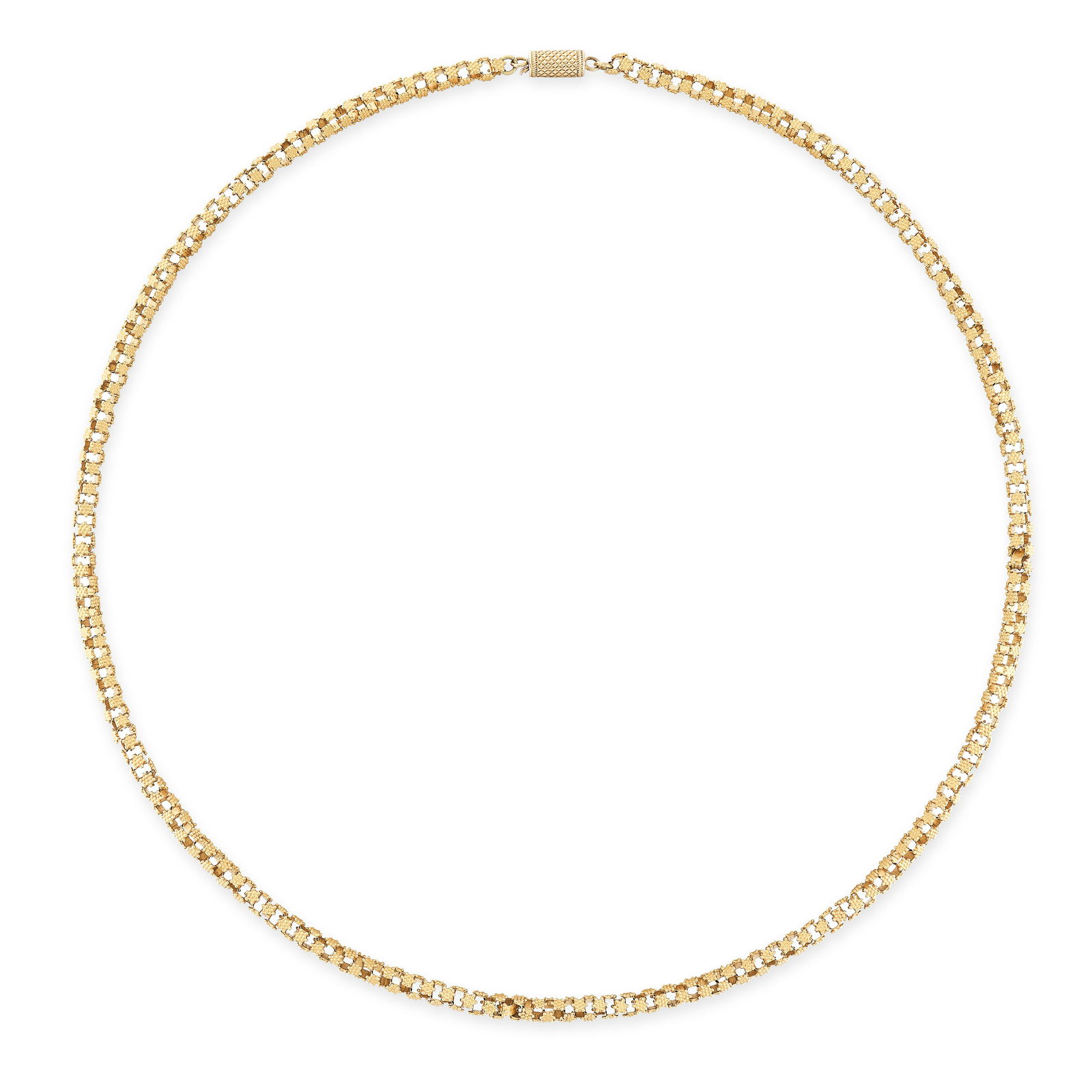 AN ANTIQUE TRICHINOPOLY CHAIN NECKLACE, 19TH CENTURY in yellow gold, comprising a row of links (1 of 1)