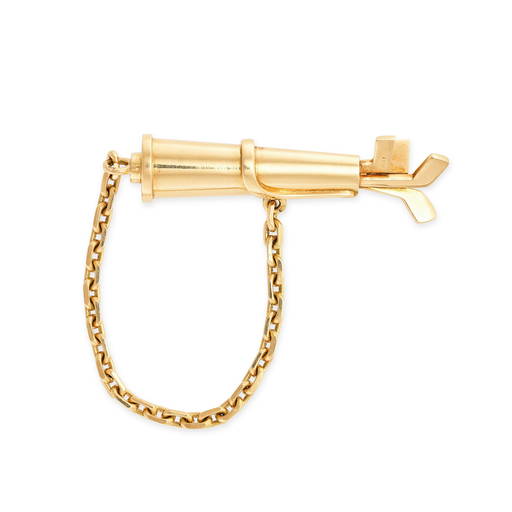LENFANT FOR CARTIER, A GOLF BAG KEYCHAIN in 18ct yellow gold