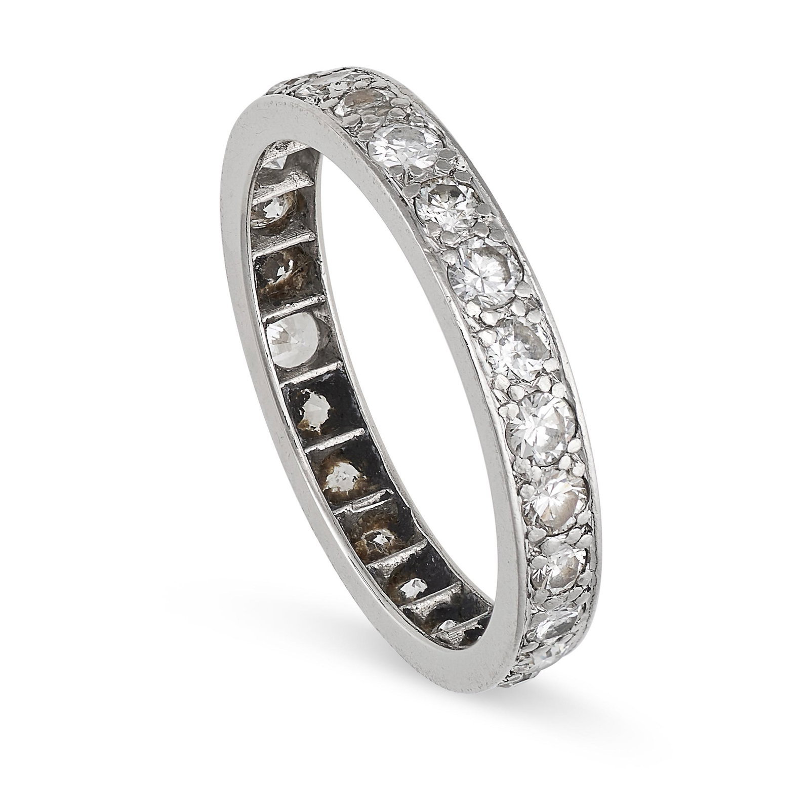 A DIAMOND FULL ETERNITY RING the band set all around with a single row of round cut diamonds, no (1 of 1)