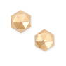 A PAIR OF GOLD STUD EARRINGS in 18ct yellow gold, each designed as a faceted gold dome, stamped 750,