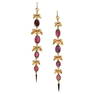 A PAIR OF ANTIQUE GARNET AND ENAMEL DROP EARRINGS, 19TH CENTURY AND LATER in yellow gold, each set