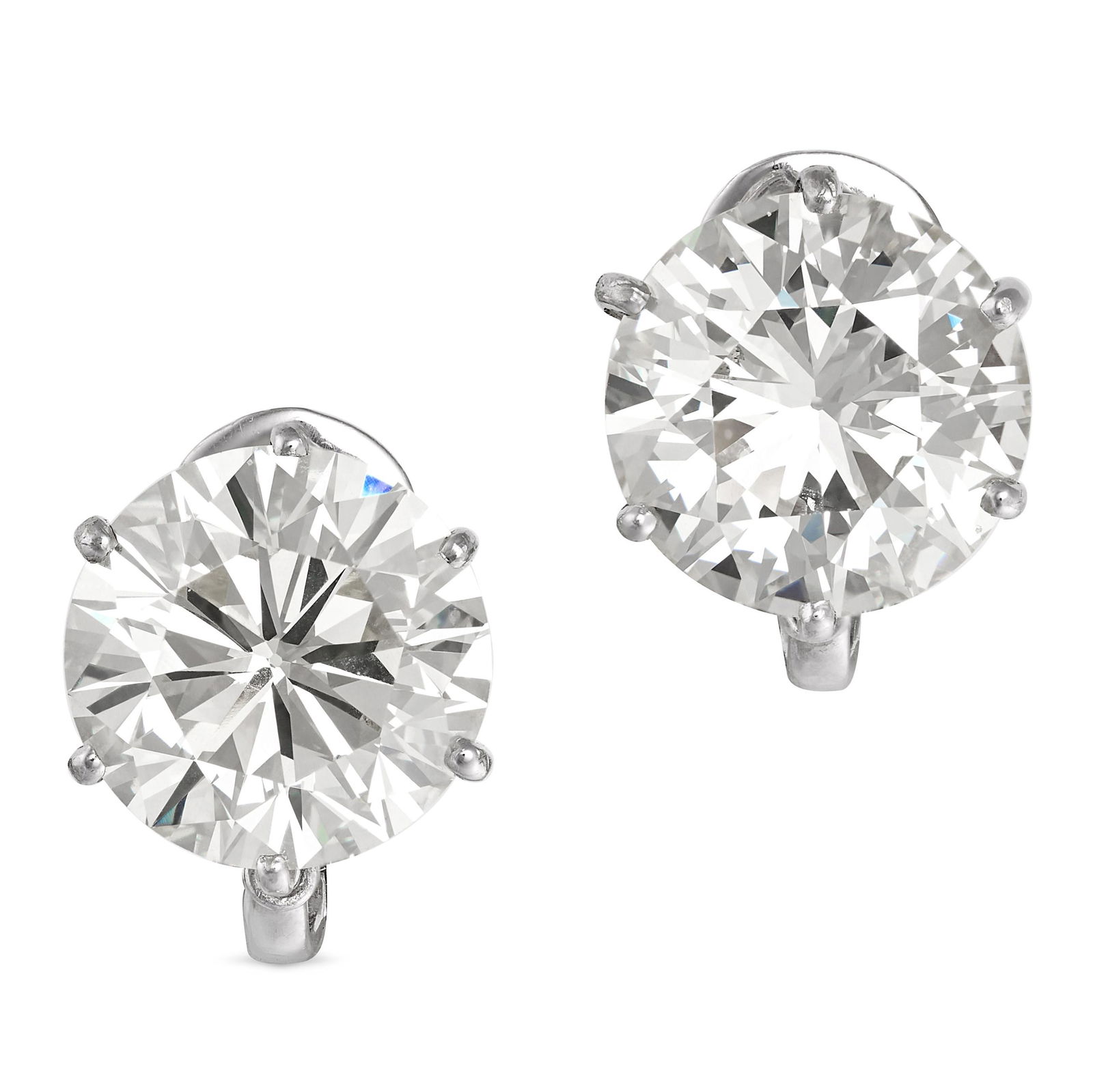 BULGARI, A PAIR OF DIAMOND EARRINGS in 18ct white gold, each set with a round brilliant cut diamond (1 of 1)