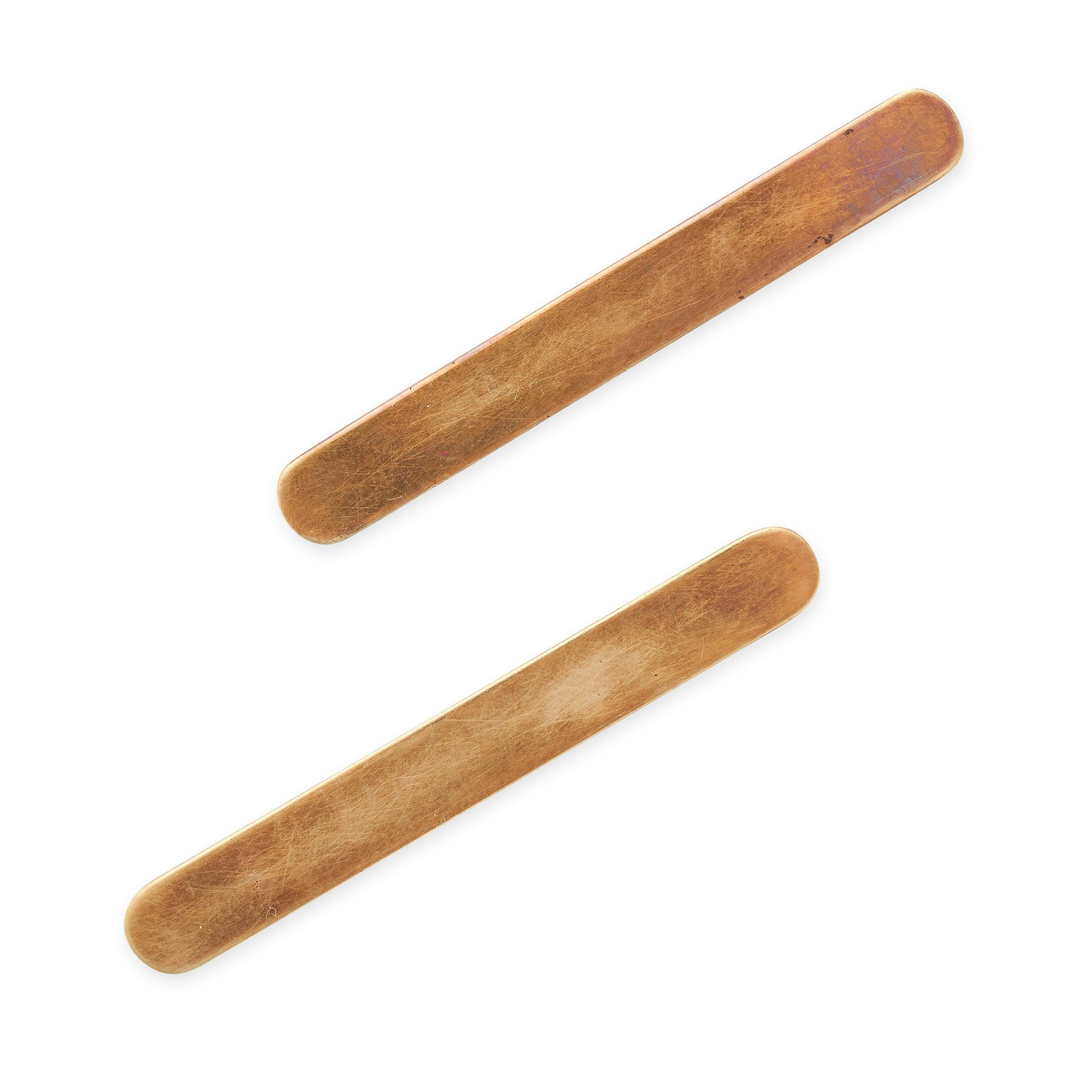 ASPREY, A PAIR OF VINTAGE COLLAR STAYS in 9ct yellow gold, Asprey maker's mark, full British (1 of 3)