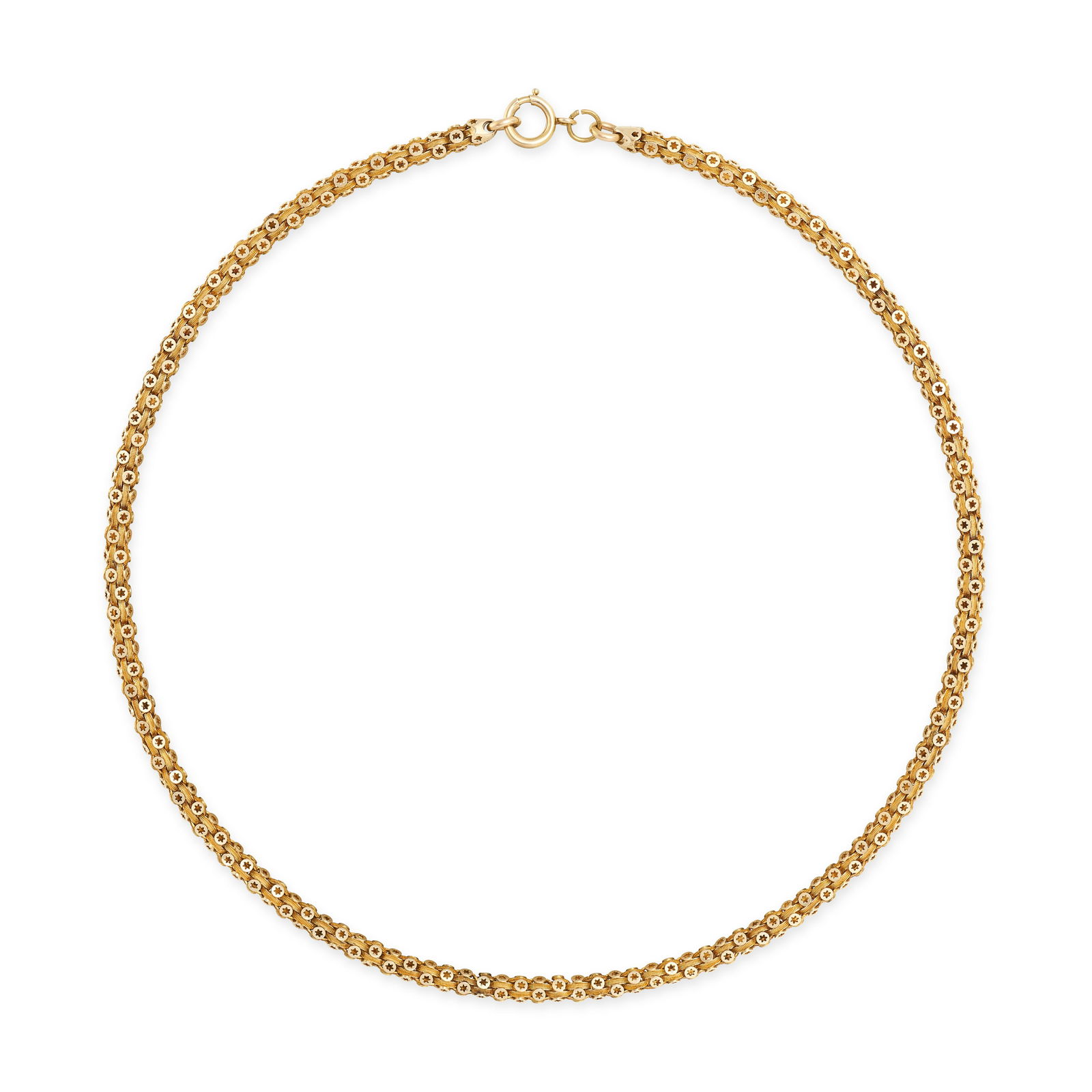 AN ANTIQUE VICTORIAN FANCY LINK CHAIN NECKLACE in 15ct yellow gold, comprising fancy links with (1 of 1)