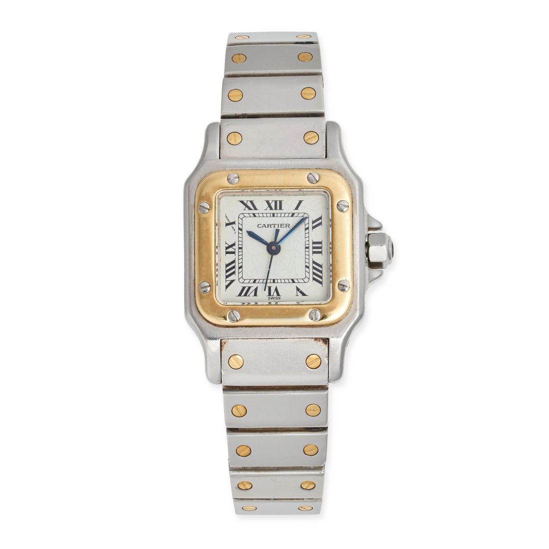 CARTIER - A BIMETAL LADIES CARTIER SANTOS GALBEE AUTOMATIC WRISTWATCH in yellow gold and stainless (1 of 3)