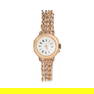 NO RESERVE - A GOLD AND CORAL WRISTWATCH in 14ct and 9ct  gold, the circular white dial with Arabic