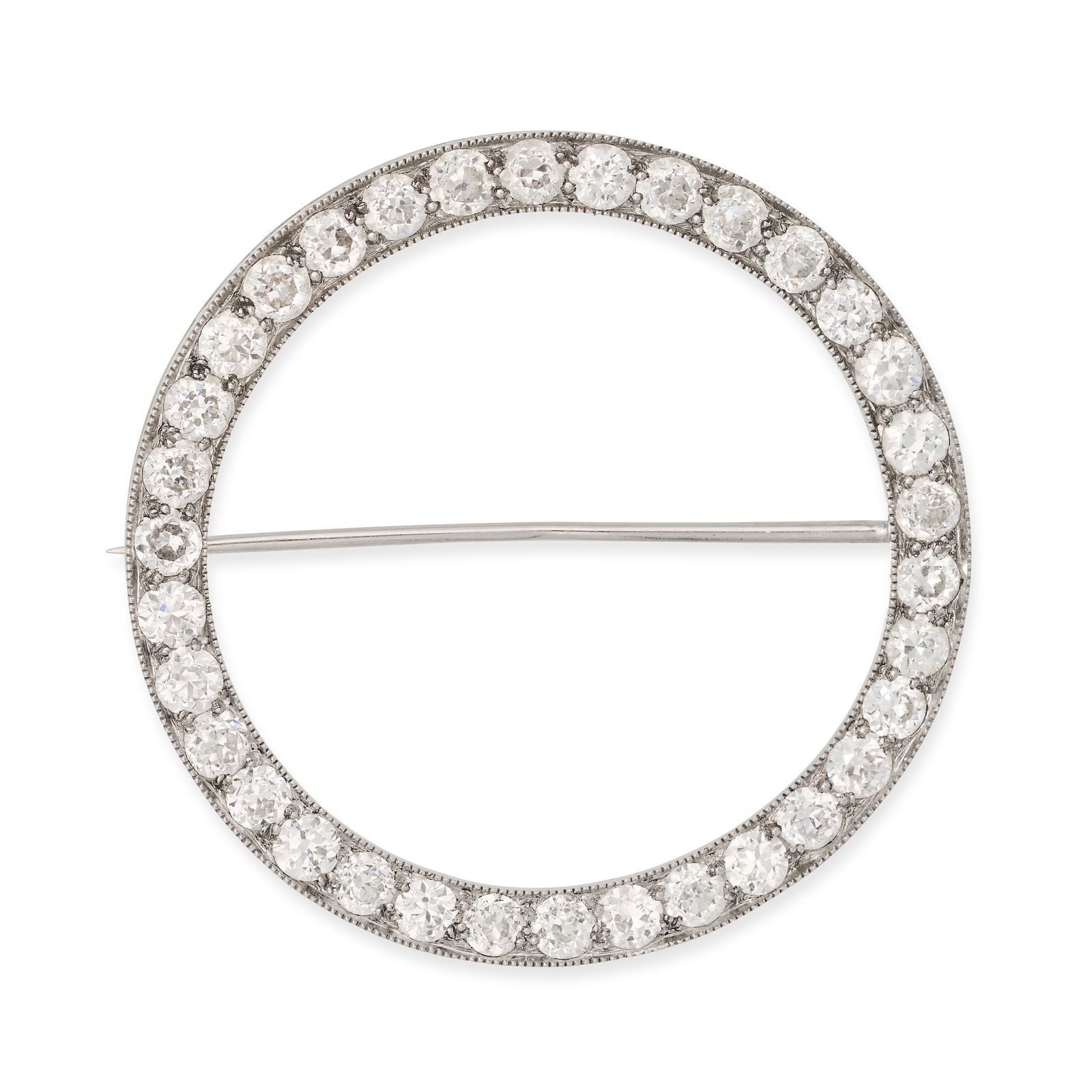 TIFFANY & CO., A DIAMOND CIRCLE BROOCH, 1940S in platinum, designed as an open circle set throughout (1 of 1)