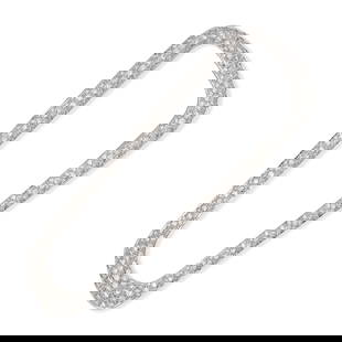 ANTONINI, A DIAMOND PENDANT in 18ct white gold, designed as an open elongated rectangle, pave set: ANTONINI, A DIAMOND PENDANT in 18ct white gold, designed as an open elongated rectangle, pave set throughout with round brilliant cut diamonds, the diamonds all totalling 3.0-3.5 carats, signed ANTONI