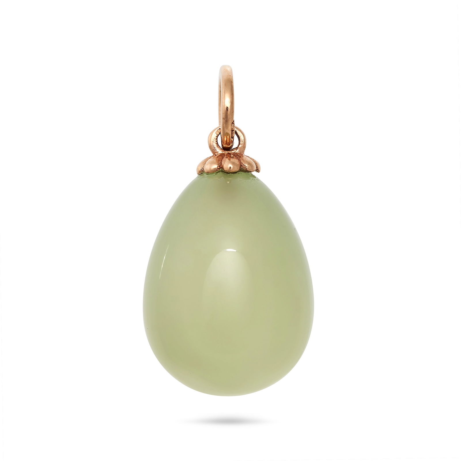 HENRIK WIGSTROM, AN ANTIQUE RUSSIAN CHALCEDONY EASTER EGG PENDANT / CHARM in 56 zolotnik gold, (1 of 1)
