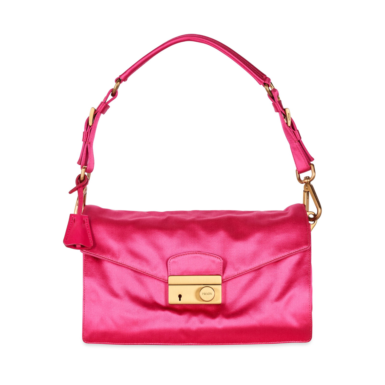 Prada Vintage Pink Satin Shoulder Bag Condition Grade A . 24cm 