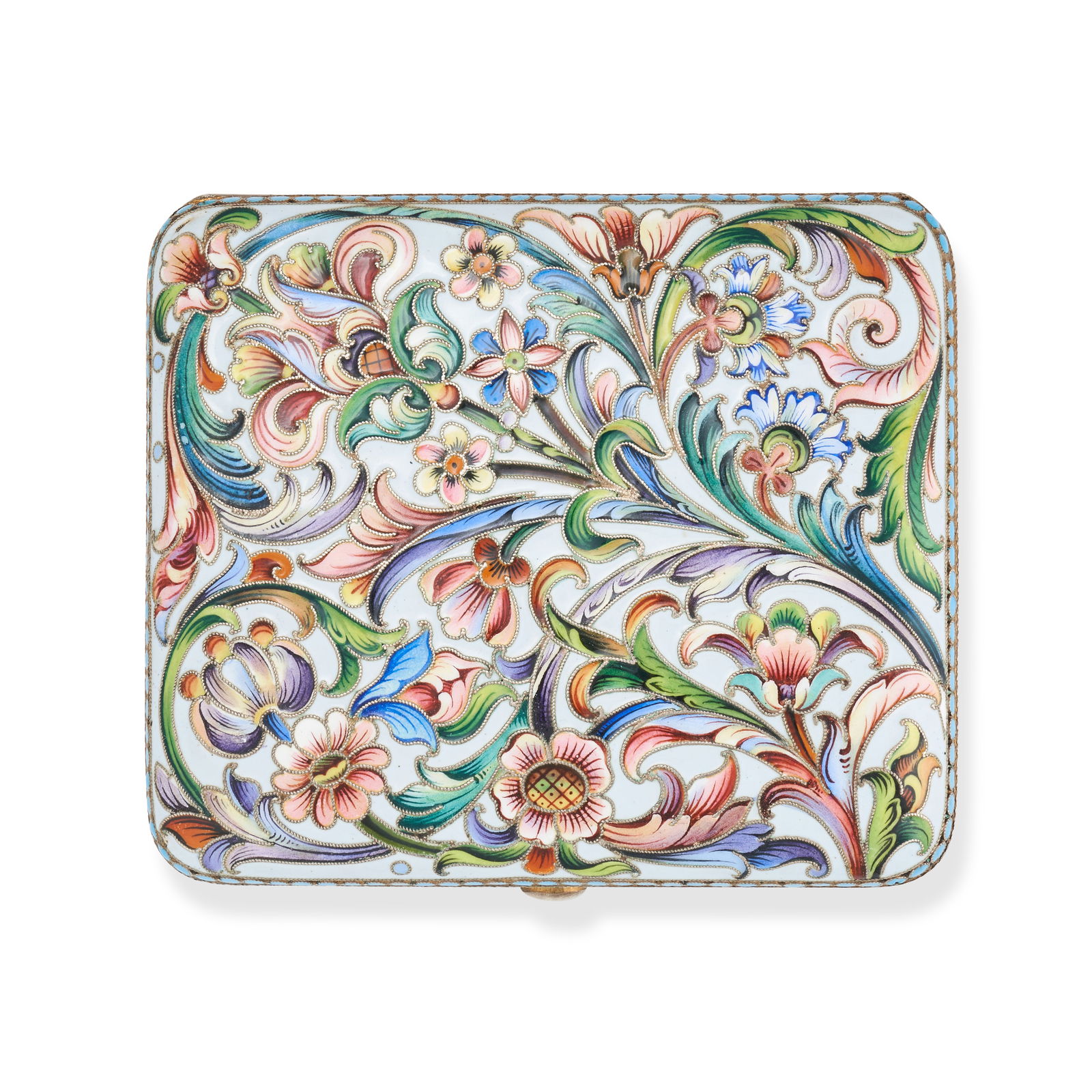 NO RESERVE - AN ANTIQUE RUSSIAN CLOISONNE ENAMEL AND SILVER CIGARETTE CASE, MOSCOW 1908-17 in 84 ... (1 of 3)