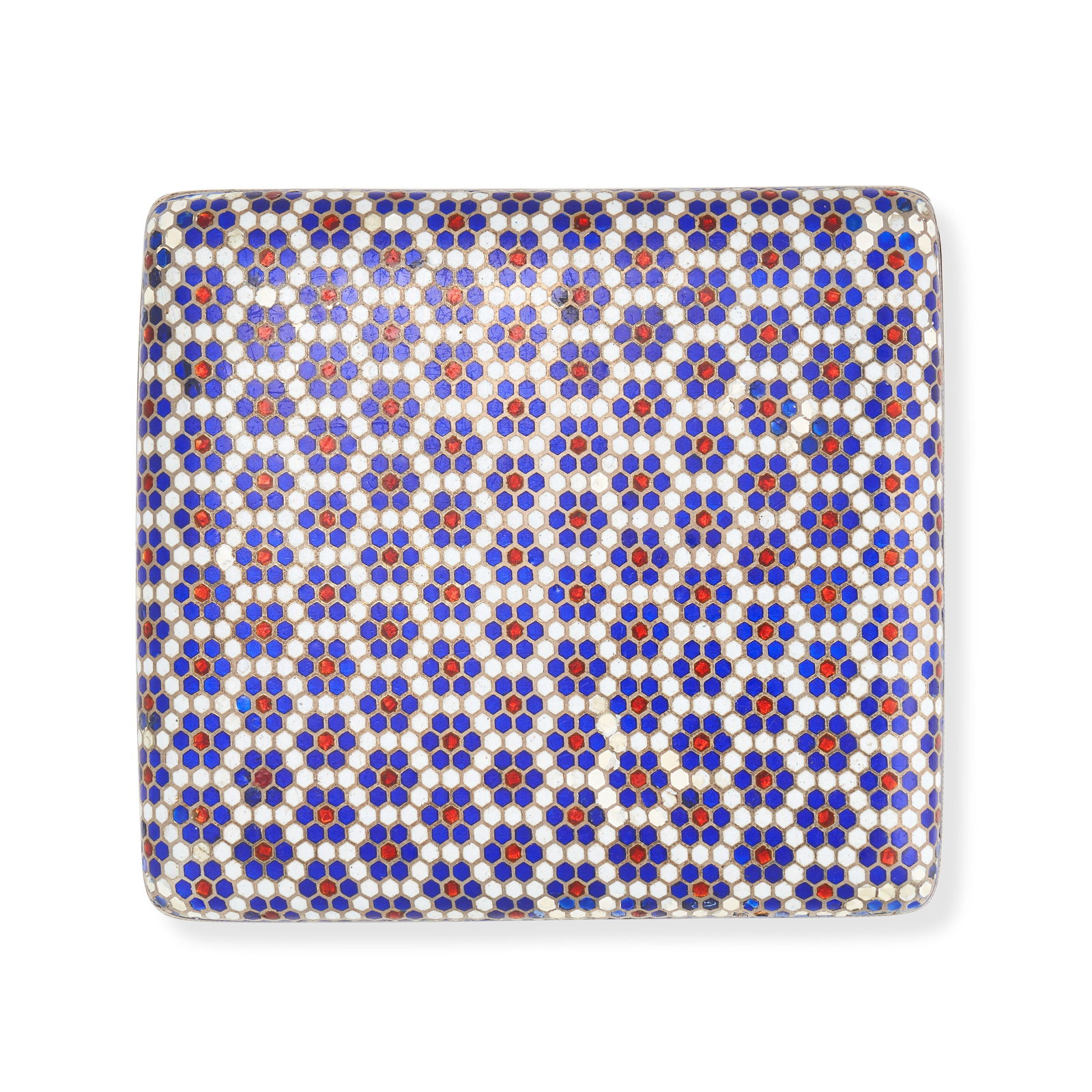 NO RESERVE - AN ANTIQUE RUSSIAN CHAMPLEVE ENAMEL AND SILVER CIGARETTE CASE, MOSCOW 1889 in 84 zol... (1 of 4)