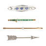 NO RESERVE - A COLLECTION OF FOUR BROOCHES comprising a diamond arrow jabot pin brooch, designed as