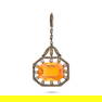 AN ANTIQUE PASTE PENDANT set with an octagonal orange paste in an openwork border set with old cut
